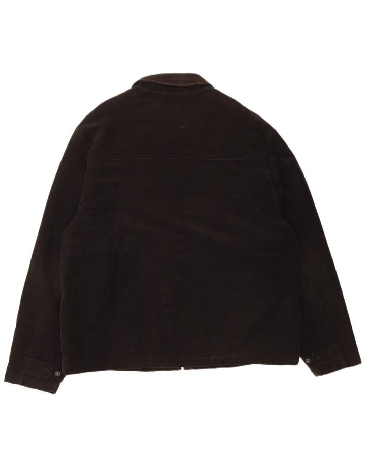 Marks & Spencer Mens Bomber Jacket UK 40 Large Black Cotton