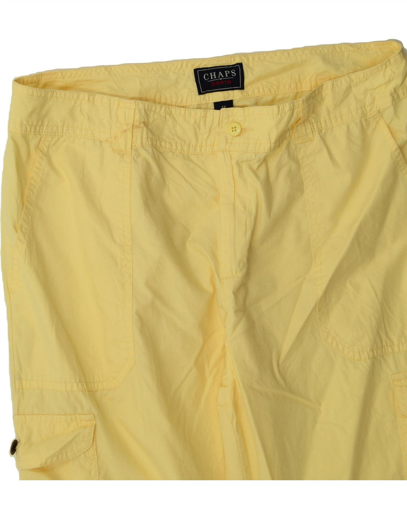 CHAPS Womens Capri Cargo Trousers US 12 Large W34 L20 Yellow Vintage Chaps and Second-Hand Chaps from Messina Hembry 