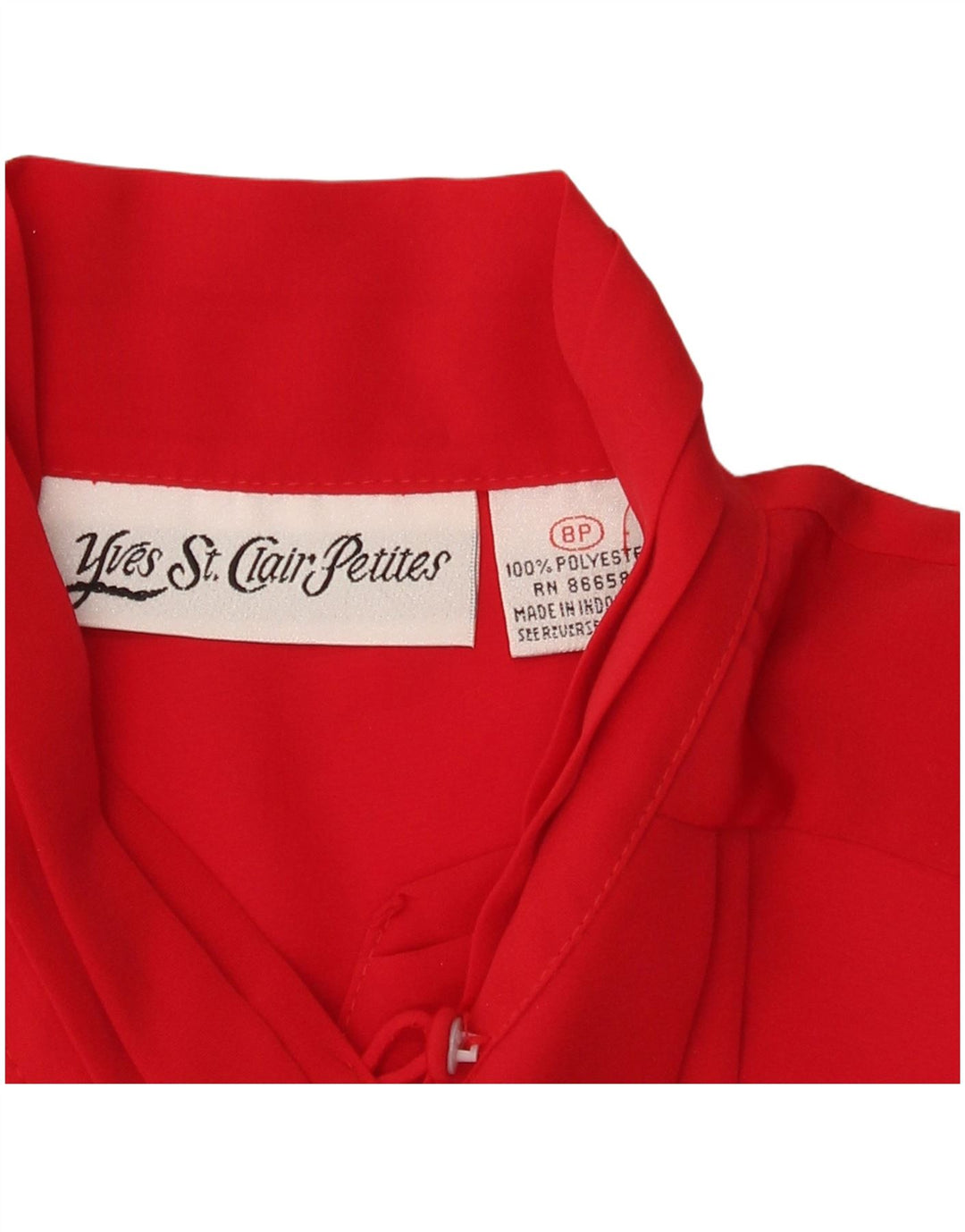 Yves St. Clair Petites Womens Shirt Blouse US 8 Medium Red Polyester