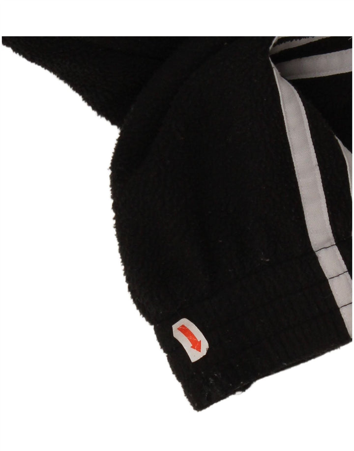 Adidas Womens Zip Neck Oversized Fleece Jumper UK 12 Medium Black Polyester