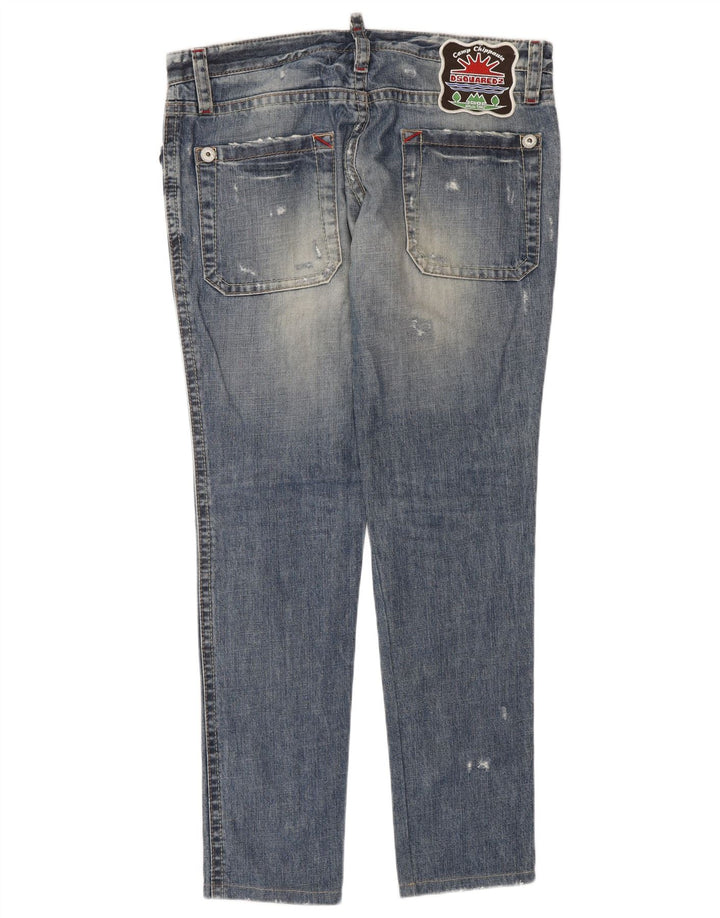 Dsquared2 Womens Distressed Slim Jeans W32 L32 Blue Cotton