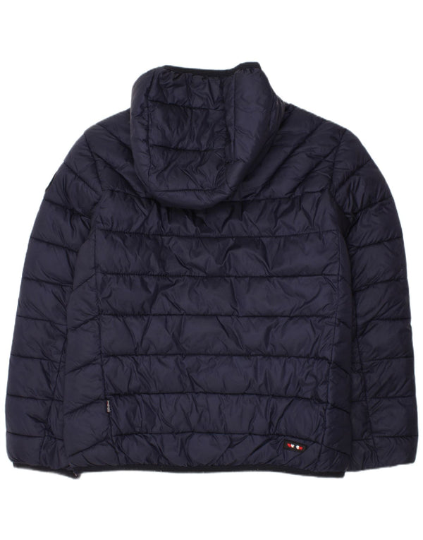 NAPAPIJRI Boys Hooded Padded Jacket 7-8 Years Navy Blue Polyamide