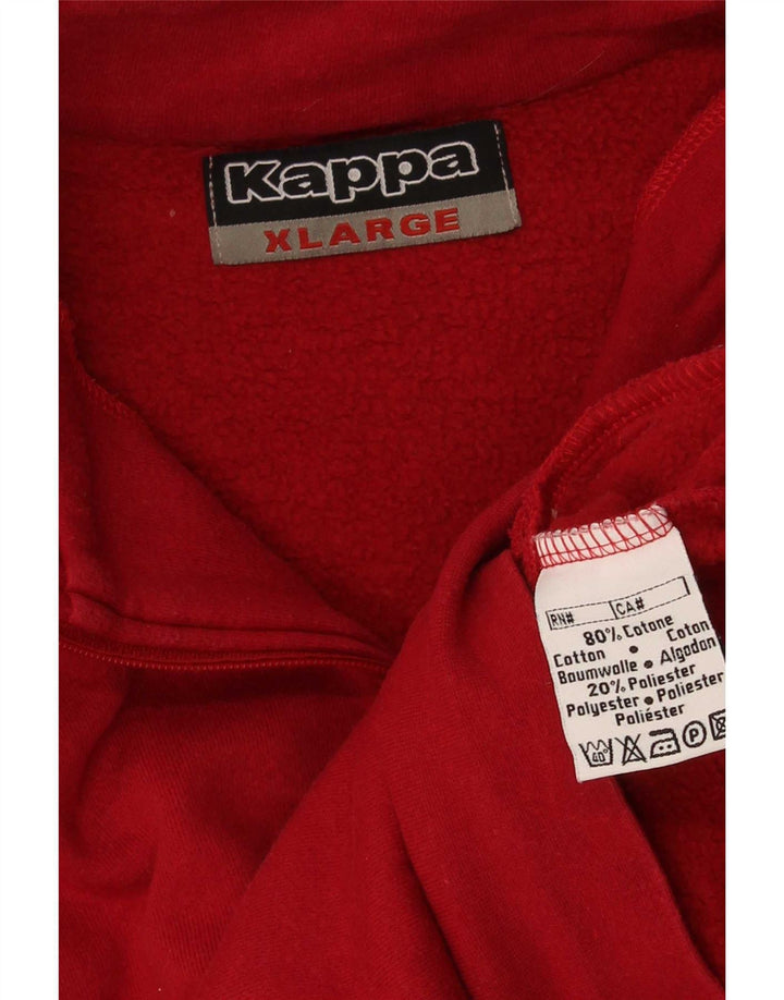 Kappa Mens Zip Neck Sweatshirt Jumper XL Red Cotton