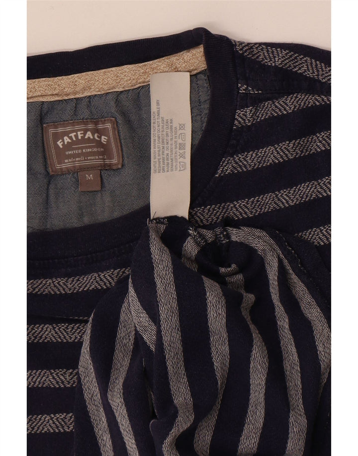 Fat Face Mens T-Shirt Top Medium Navy Blue Striped Cotton