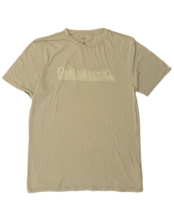 Quiksilver Mens Regular Fit Graphic T-Shirt Top Medium Khaki Cotton