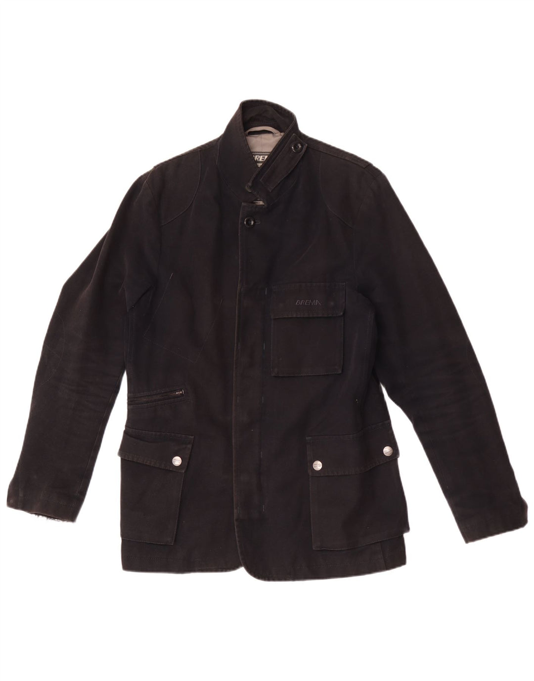 Brema Mens Utility Jacket IT 46 Small Black Cotton