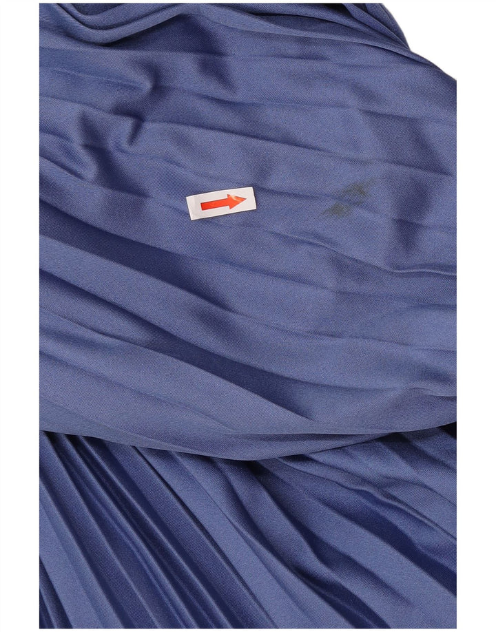 Vintage Womens Long Sleeve Maxi Dress UK 12 Medium Blue