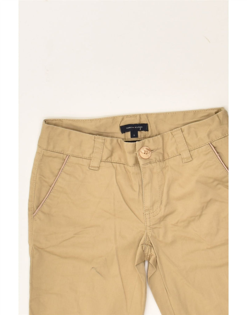 TOMMY HILFIGER Girls Flare Chino Trousers 5-6 Years W22 L19  Beige Cotton | Vintage Tommy Hilfiger | Thrift | Second-Hand Tommy Hilfiger | Used Clothing | Messina Hembry 