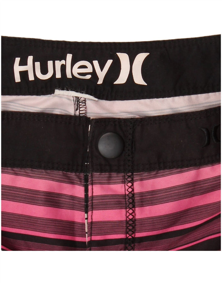 HURLEY Mens Swimming Shorts Medium Multicoloured Striped Polyester