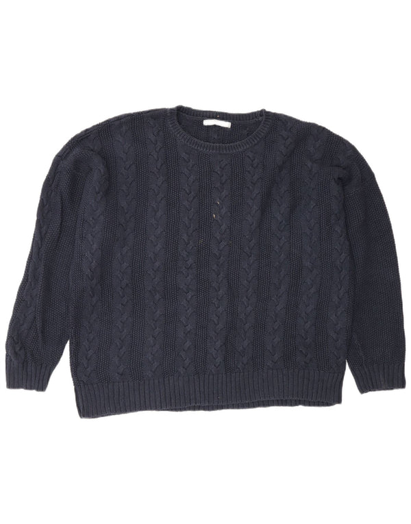 Marks & Spencer Womens Crew Neck Jumper Sweater UK 22 3XL Navy Blue