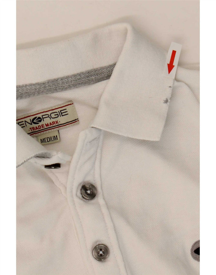 Energie Mens Long Sleeve Polo Shirt Medium White