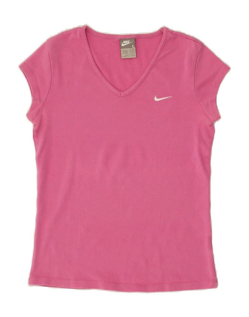 NIKE Womens T-Shirt Top UK 14/16 Large Pink | Vintage Nike | Thrift | Second-Hand Nike | Used Clothing | Messina Hembry 