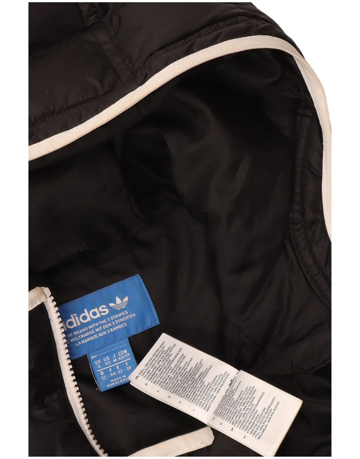 Adidas Womens Hooded Padded Jacket UK 6 XS Black Polyester