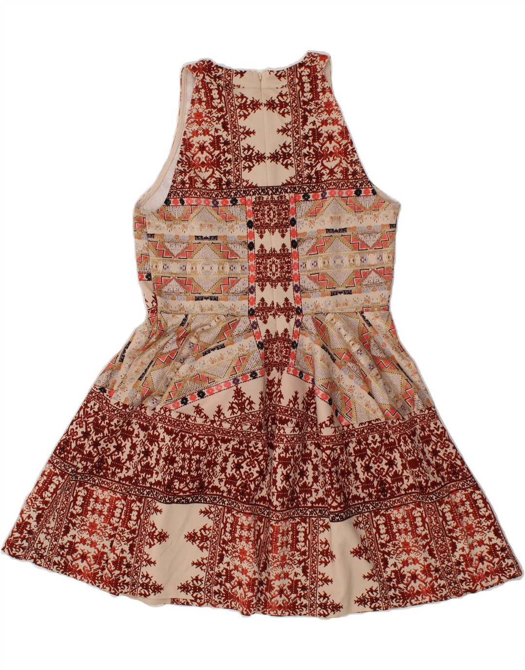MOSSIMO Womens Sleeveless A-Line Dress UK 14 Large Multicoloured Fair Isle Vintage Mossimo and Second-Hand Mossimo from Messina Hembry 