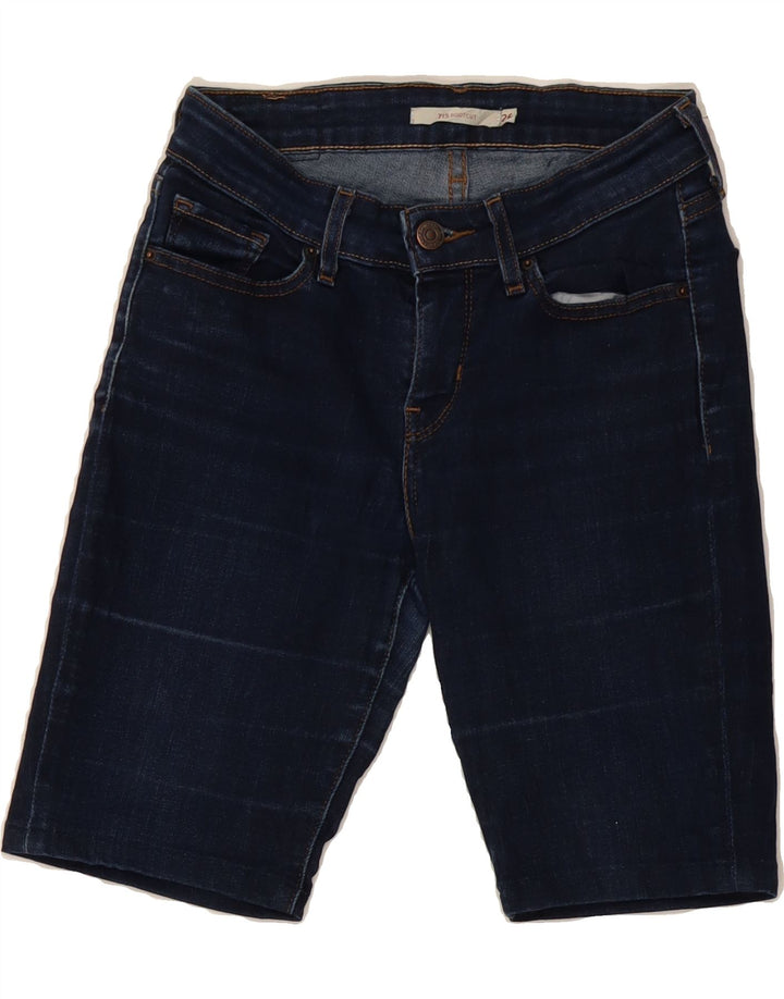 LEVI'S Womens 715 Denim Shorts W26 Small Navy Blue Vintage Levi's and Second-Hand Levi's from Messina Hembry 