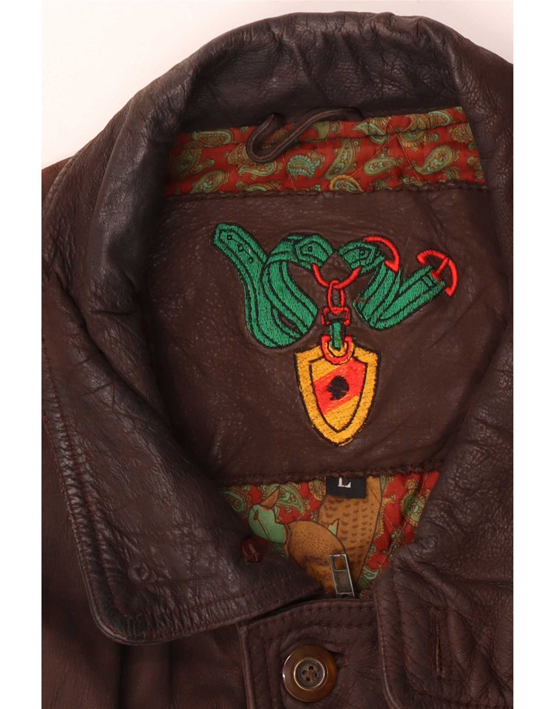 Vintage Mens Leather Jacket UK 40 Large Brown
