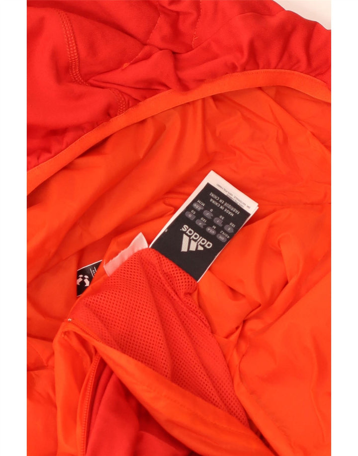 Adidas Mens Hooded Reversible Jacket UK 40/42 Medium Orange Nylon