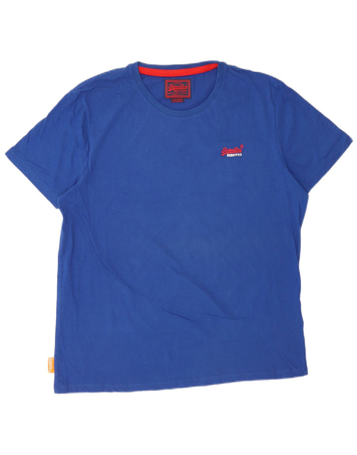 Superdry Mens T-Shirt Top 3XL Blue Cotton