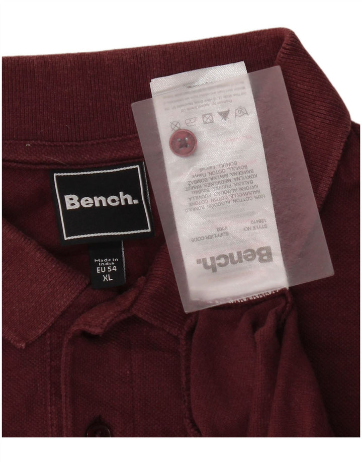 Bench Mens Polo Shirt XL Burgundy Cotton