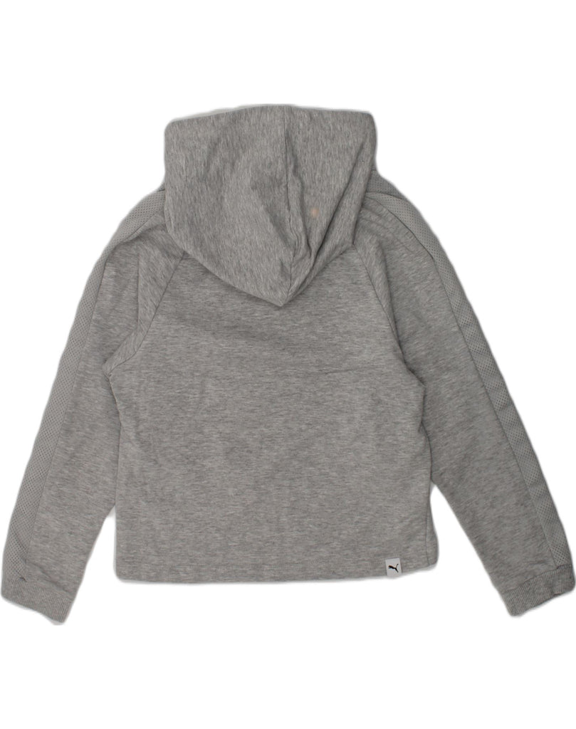 PUMA Girls Graphic Hoodie Jumper 7-8 Years Grey | Vintage Puma | Thrift | Second-Hand Puma | Used Clothing | Messina Hembry 