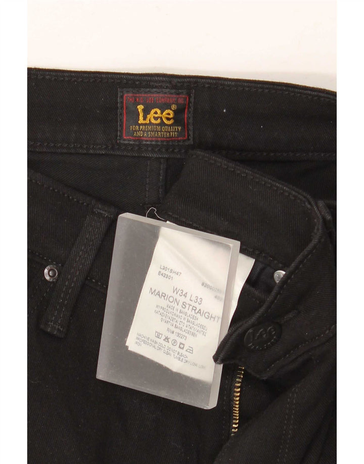 Lee Womens Marion Straight Jeans W34 L33 Black Cotton