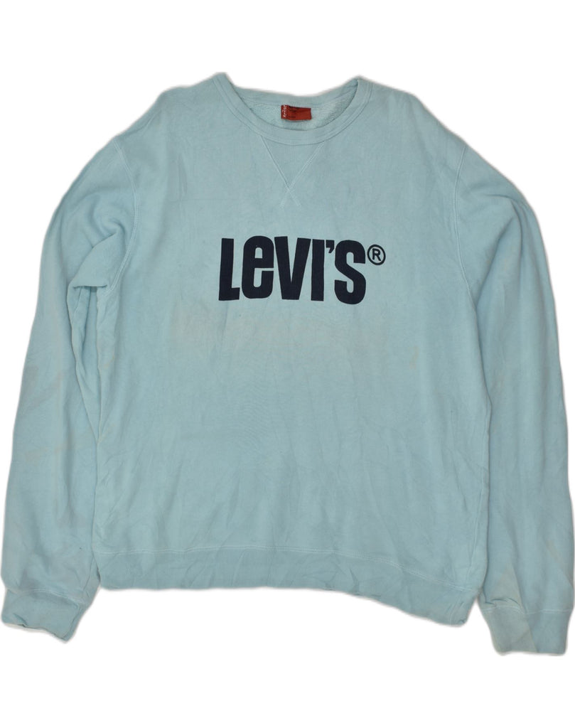 LEVI'S Mens Graphic Sweatshirt Jumper Large Blue | Vintage Levi's | Thrift | Second-Hand Levi's | Used Clothing | Messina Hembry 