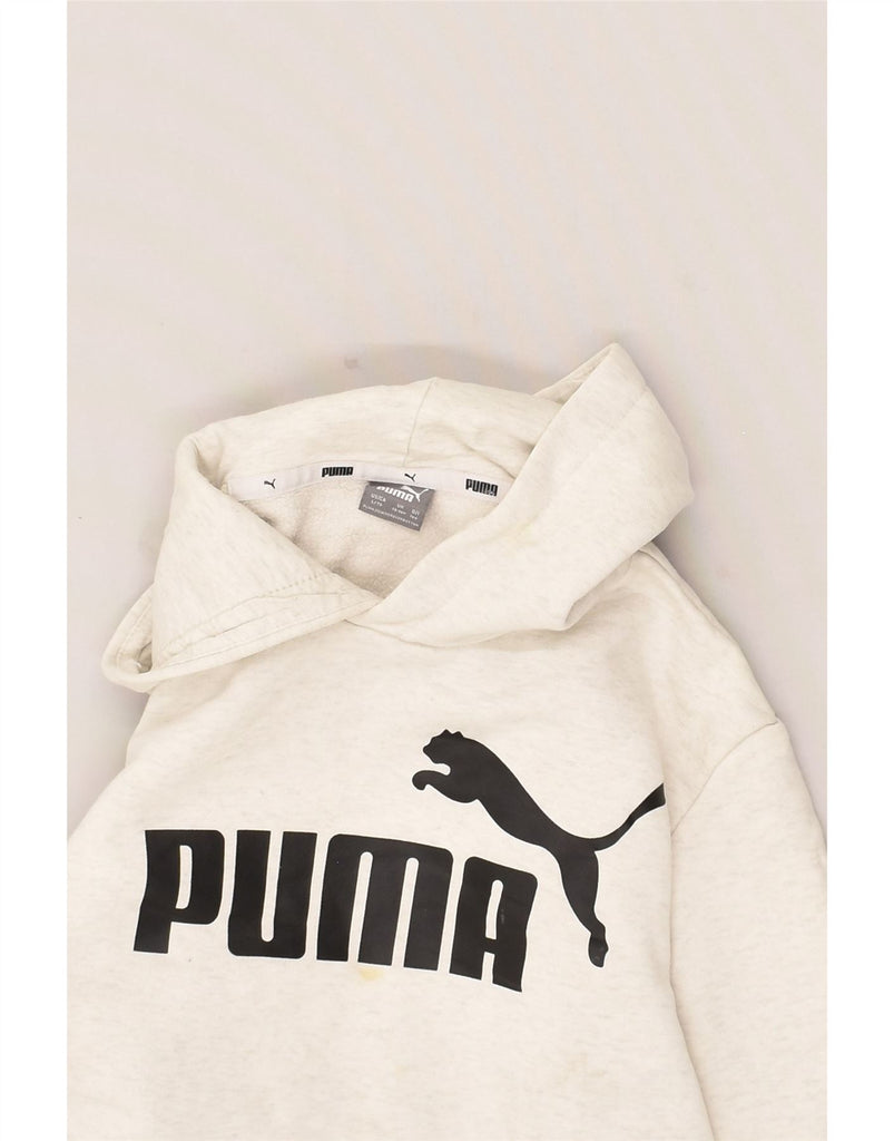 PUMA Boys Graphic Hoodie Jumper 13-14 Years Off White Cotton | Vintage Puma | Thrift | Second-Hand Puma | Used Clothing | Messina Hembry 