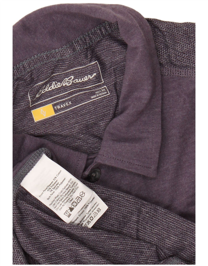 EDDIE BAUER Mens Polo Shirt Medium Purple Cotton