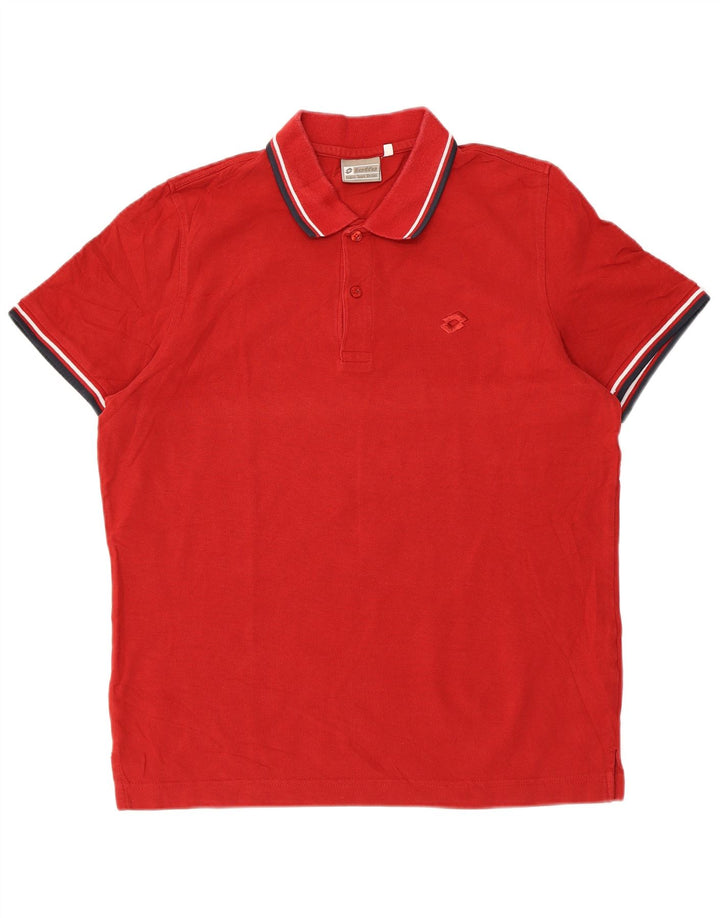 Lotto Mens Polo Shirt Large Red Cotton