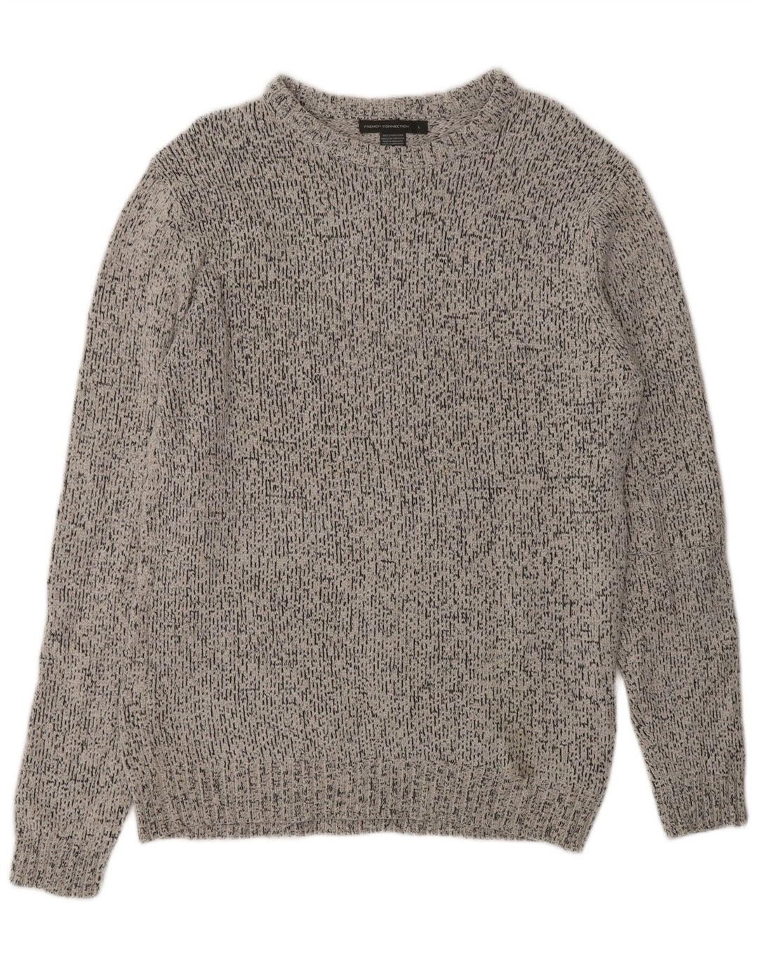 FRENCH CONNECTION Mens Boat Neck Jumper Sweater Large Grey Polyester