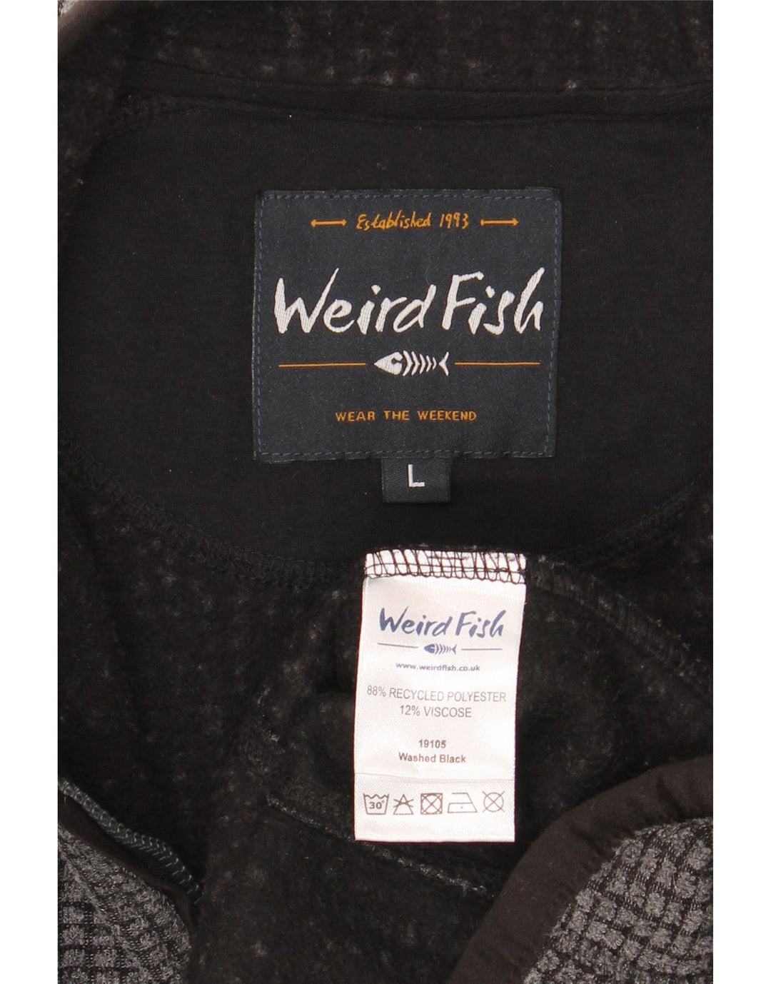 Weird Fish Mens Fleece Jacket UK 40 Large Grey Polyester