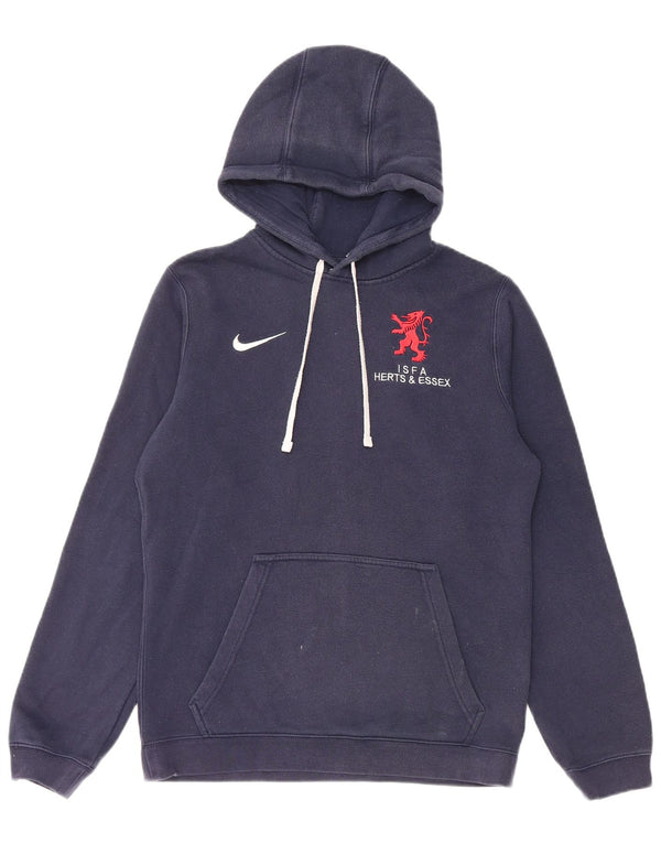Nike Mens Graphic Hoodie Jumper Small Navy Blue Cotton