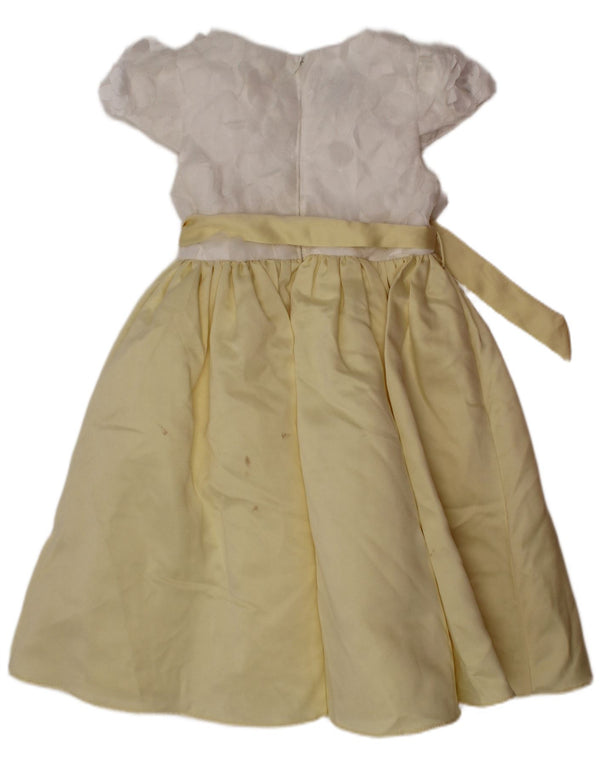 Monsoon Girls A-Line Dress 2-3 Years Yellow Colourblock Polyester