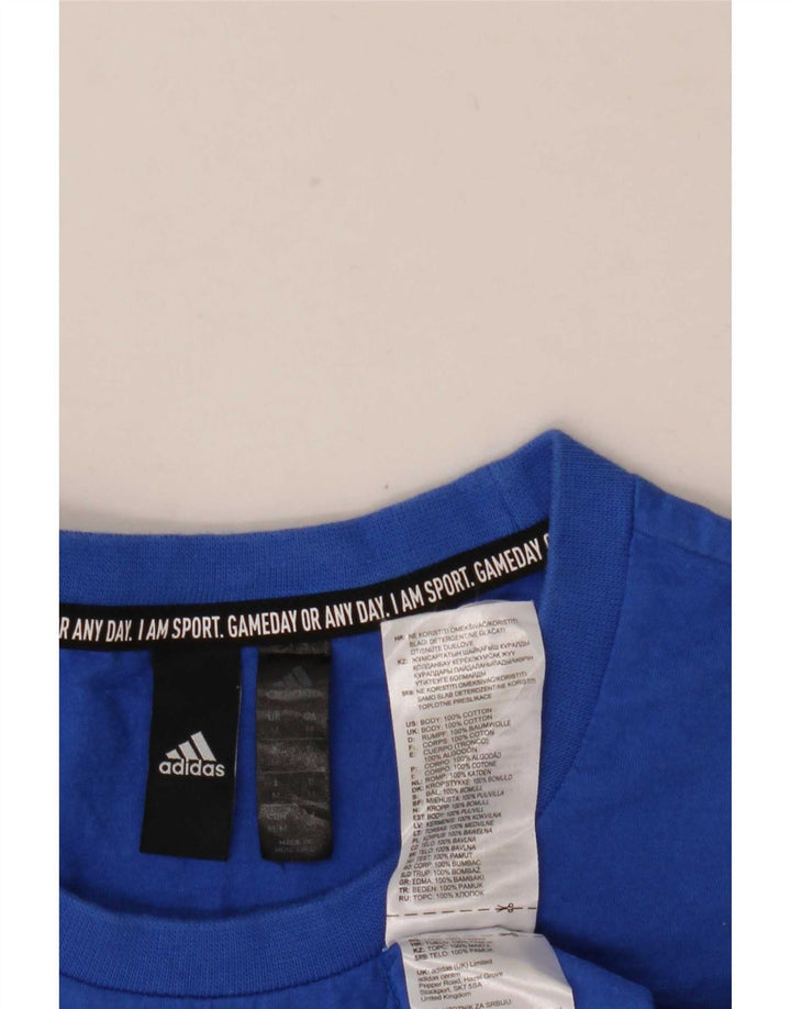Adidas Mens Graphic T-Shirt Top Medium Blue Cotton