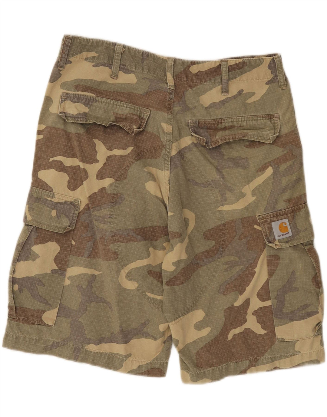 CARHARTT Mens Cargo Shorts W31 Medium Multicoloured Camouflage Cotton