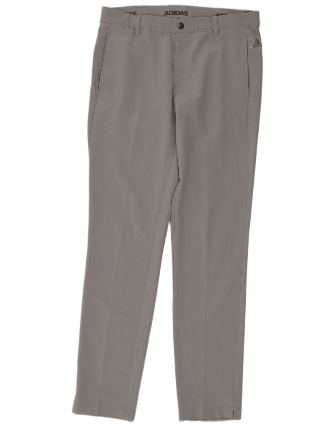 Adidas Womens Slim Chino Trousers W32 L34 Grey Polyester