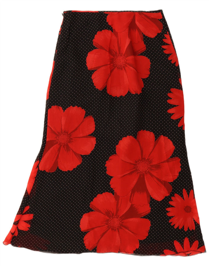 S.Oliver Womens Maxi Skirt EU 38 Medium W30 Black Floral Viscose