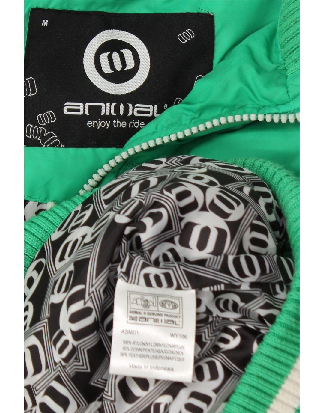 Animal Mens Padded Gilet UK 38 Medium Green Nylon