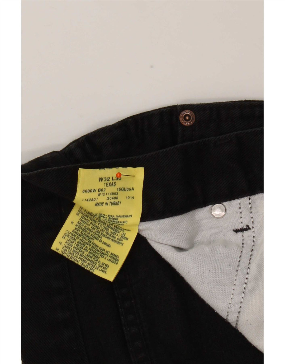 Wrangler Mens Texas Straight Jeans W32 L30 Black Cotton