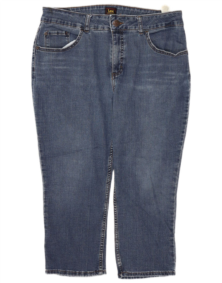 Lee Womens Capri Jeans US 18 2XL W36 L11 Blue Cotton