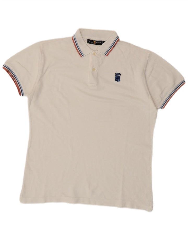 Marina Militare Mens Polo Shirt Medium White