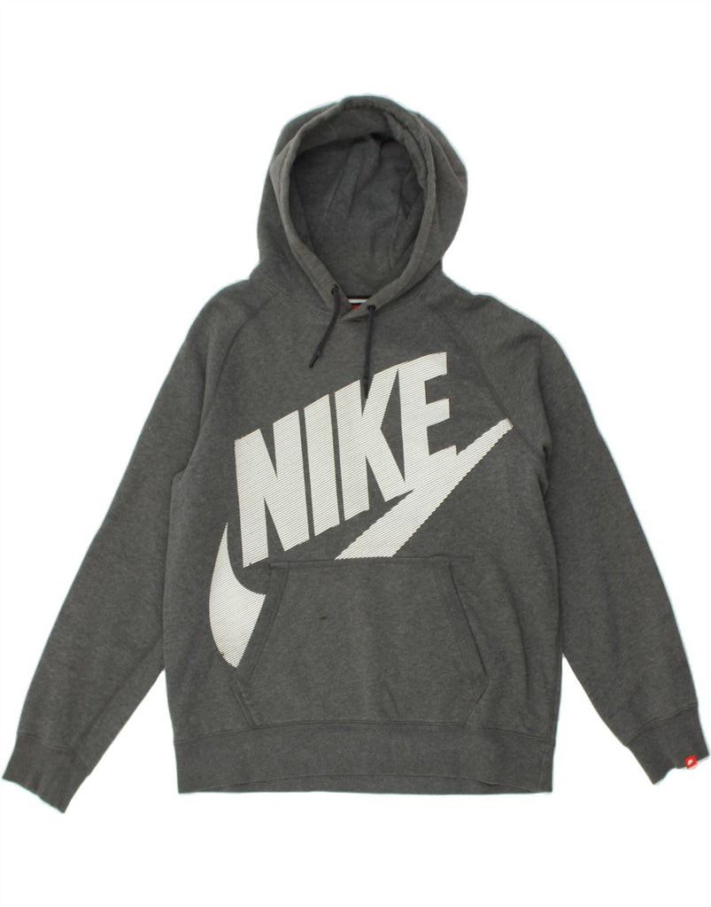 NIKE Mens Graphic Hoodie Jumper Large Grey Cotton | Vintage Nike | Thrift | Second-Hand Nike | Used Clothing | Messina Hembry 