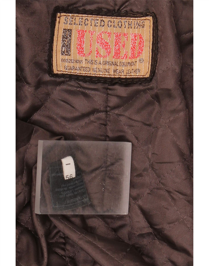 Vintage Mens Leather Jacket IT 56 3XL Brown Leather