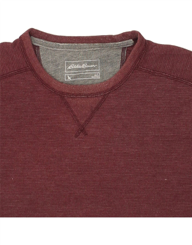 EDDIE BAUER Mens Top Long Sleeve Large Maroon Cotton | Vintage Eddie Bauer | Thrift | Second-Hand Eddie Bauer | Used Clothing | Messina Hembry 