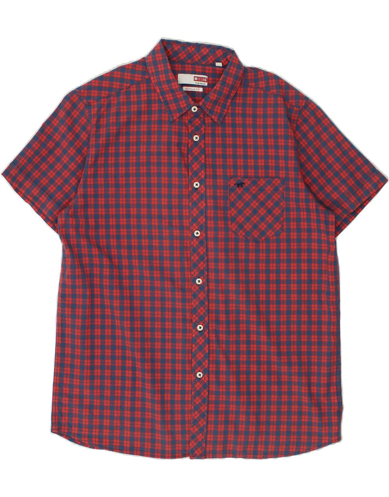 MUSTANG Mens Short Sleeve Regular Fit Shirt Medium Red Check Cotton | Vintage Mustang | Thrift | Second-Hand Mustang | Used Clothing | Messina Hembry 