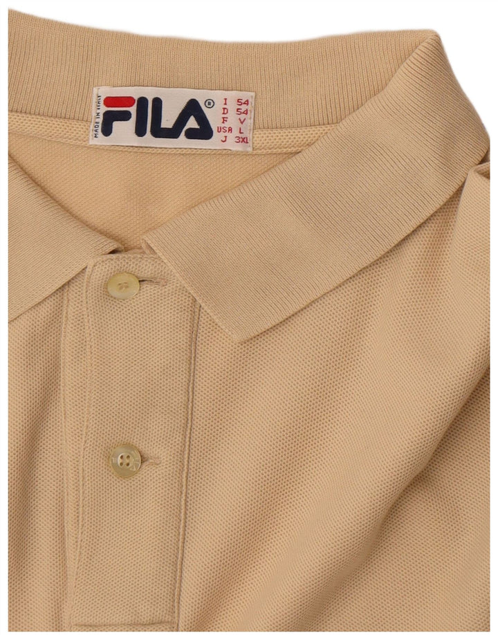 Fila Mens Long Sleeve Polo Shirt IT 54 XL Beige