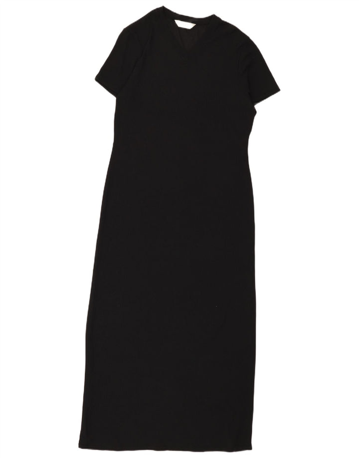 Marks & Spencer Womens Maxi Dress UK 10 Small Black Nylon