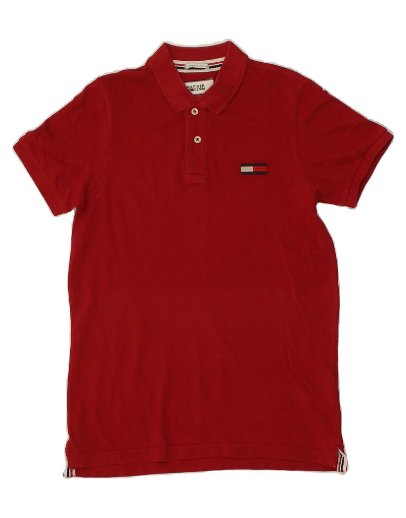 TOMMY HILFIGER Mens Polo Shirt Small Red Cotton | Vintage Tommy Hilfiger | Thrift | Second-Hand Tommy Hilfiger | Used Clothing | Messina Hembry 