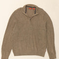 IZOD Mens Zip Neck Jumper Sweater XL Beige Cotton Vintage Izod and Second-Hand Izod from Messina Hembry 