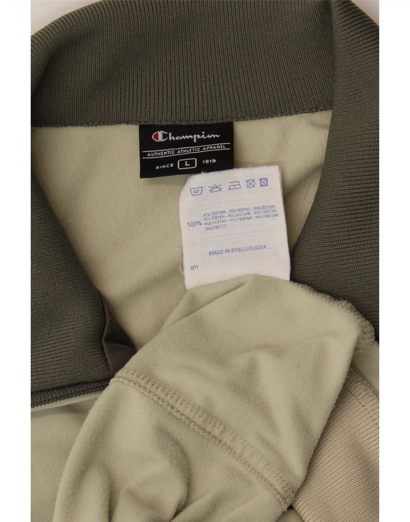 CHAMPION Mens Tracksuit Top Jacket Large Beige Polyester Vintage Champion and Second-Hand Champion from Messina Hembry 